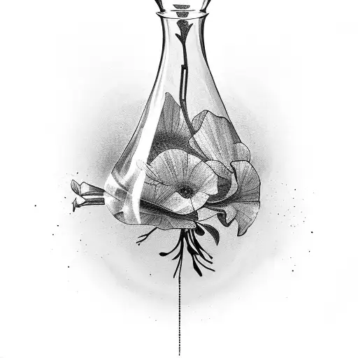 Broken Vase With A Flower Growing Out Of It