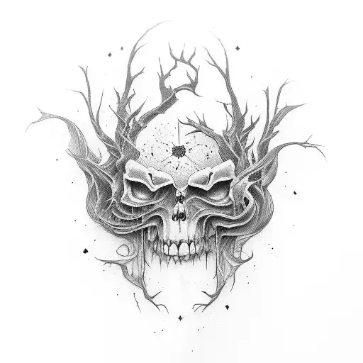 An Open Book With Dark And Twisted Illustrations Flowing Out Of Its Pages