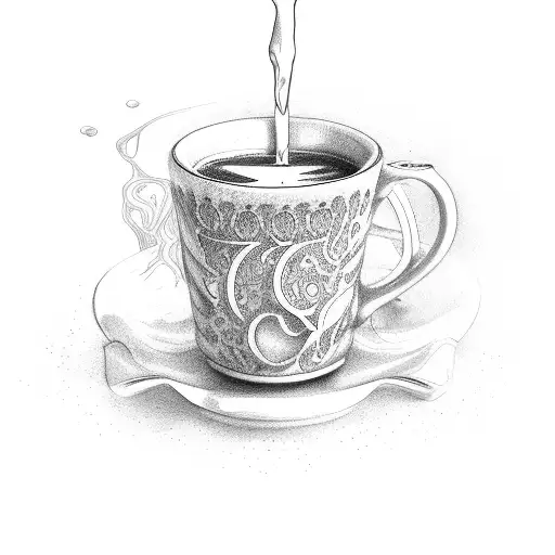 Mug Of Tea With Initial M Inside