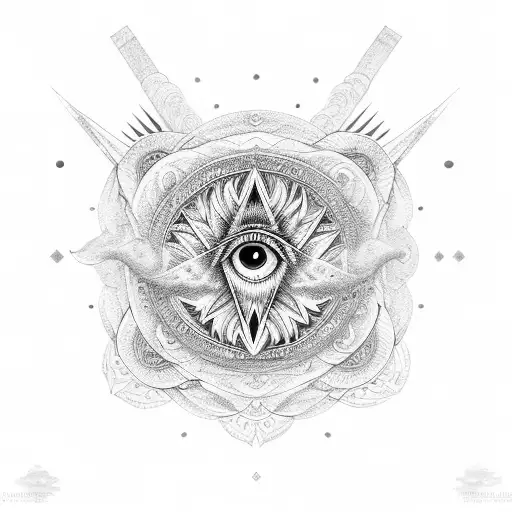 Mandala With A Representation Of Gemini That Includes The Eye Of Horus