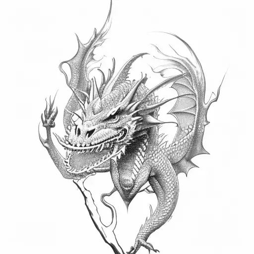 A Dragon Eating Heart
