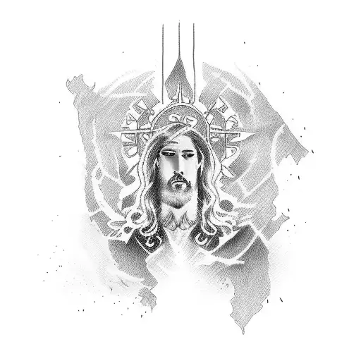 Jesus Fine Line Sleeve