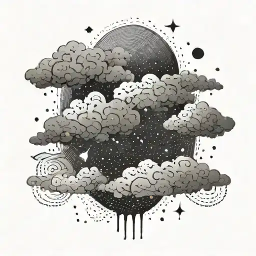 A Dark Sky With Clouds And Writing Poetry