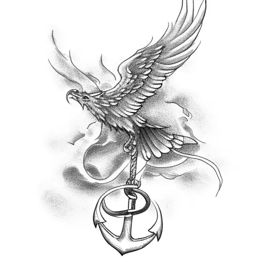 A Phoenix Holding An Anchor