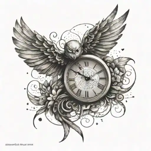 A Clock With Wings Representing The Fleeting Nature Of Time And The Importance Of Seizing The Moment