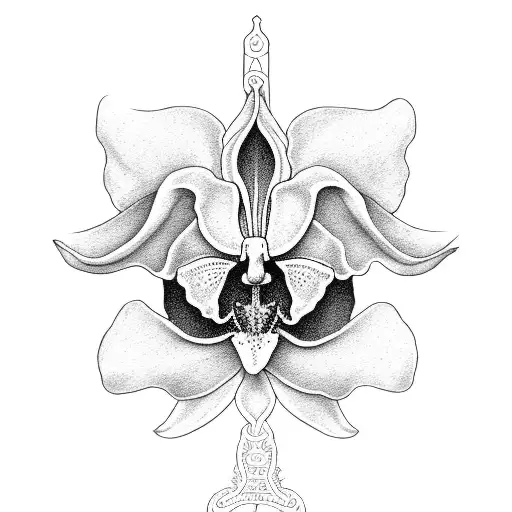 White Nun Orchid Flower With Guatemala Flag