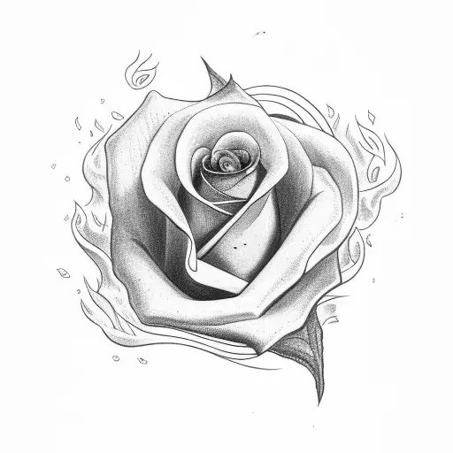 Dove Holding A Rose On Fire