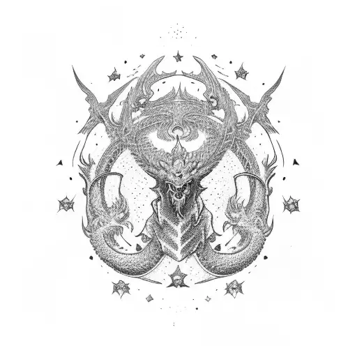 Noblesse Oblige Shown With Stars And Dragon With Text