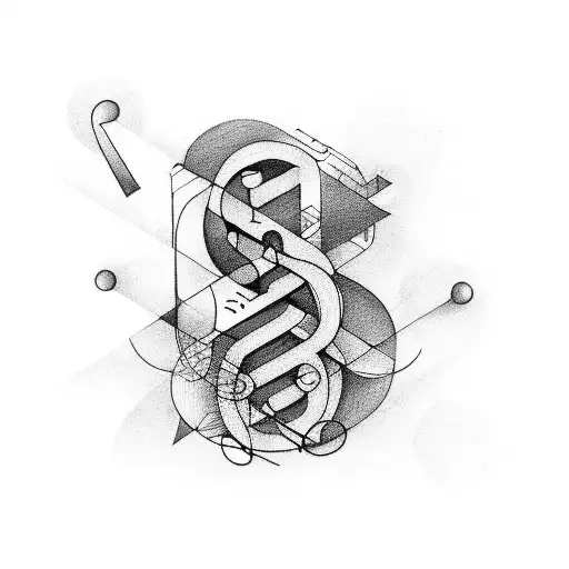 An Abstract Musical Note Made Up Of Geometric Shapes