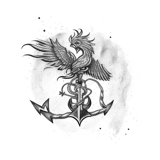 A Phoenix Holding An Anchor