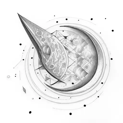 Walking Crescent Moon With Virgo Constellation