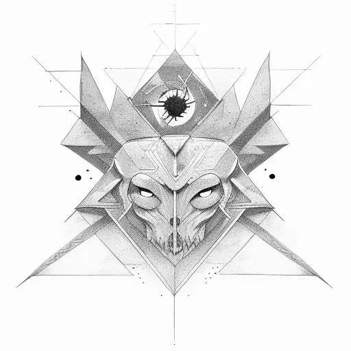 Symetrical Geometric Good And Evil Fight