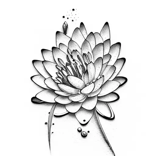 Water Lily And Delphinium