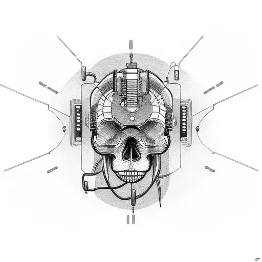 Cyberpunk Skull With Wires