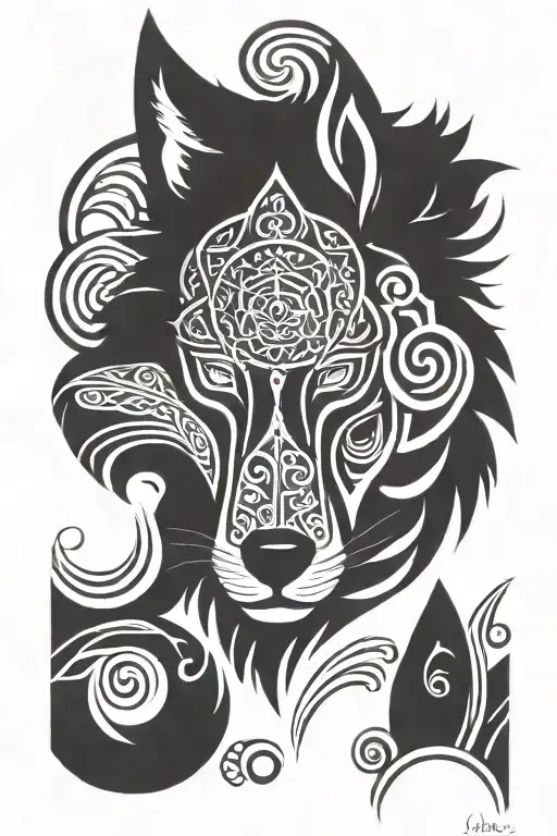 Incorporate Maori Tribal Patterns Into A Lone Wolf Design