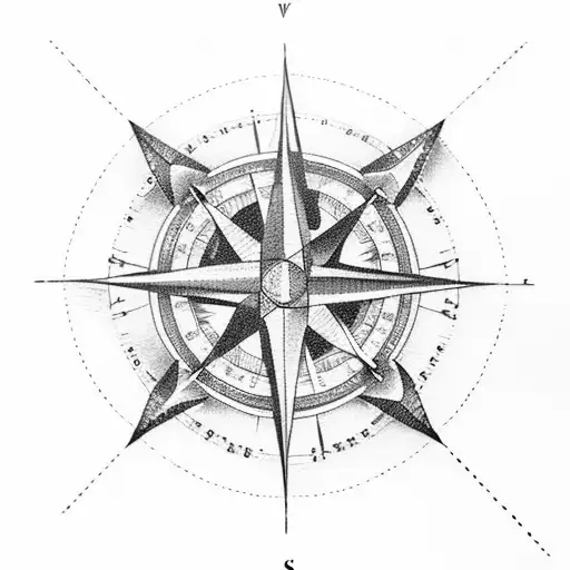 Simply Compass On A Beach