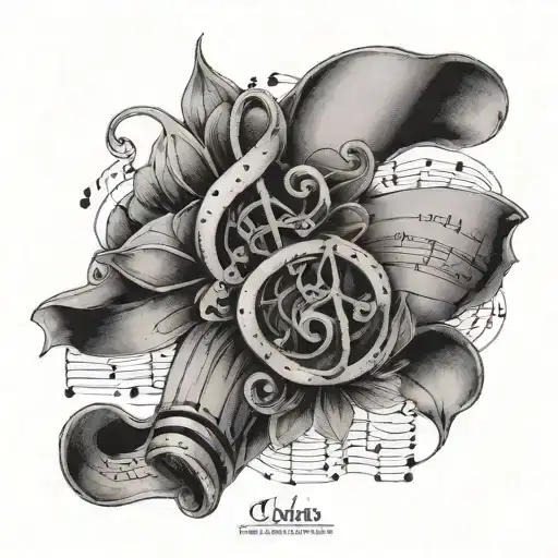 A Dotwork Tattoo Of A Music Sheet With A Quote In Memory Of Your Friend Who Loved Music