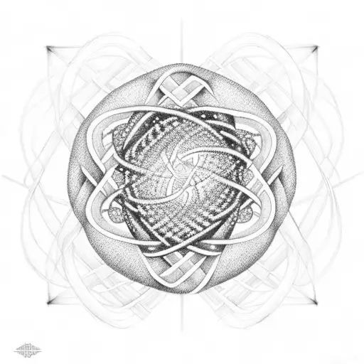 Dna Strand Wrapped Around Symbol For An Atom