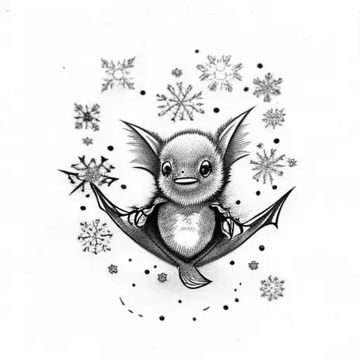 Little Bats With Snowflake