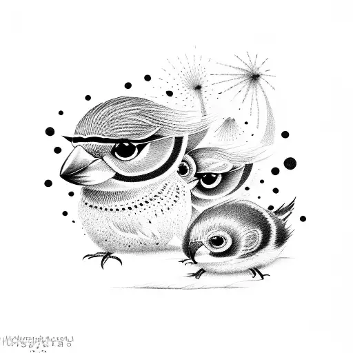 3 Little Birts With Guitar