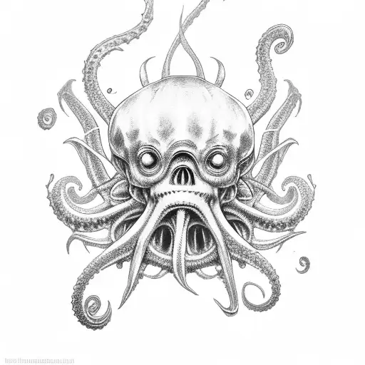 Davy Jones With Dutchman Flying And Kraken