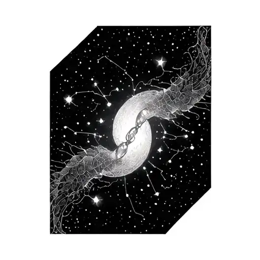 Cancer And Sagittarius Constellation Merging Together To Create