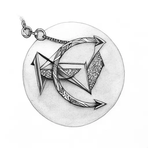 Arrow Necklace On Forearm