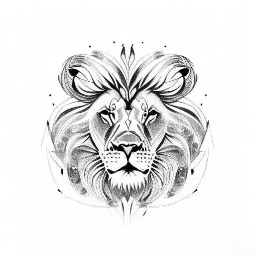 Lion With Different Greek Arts