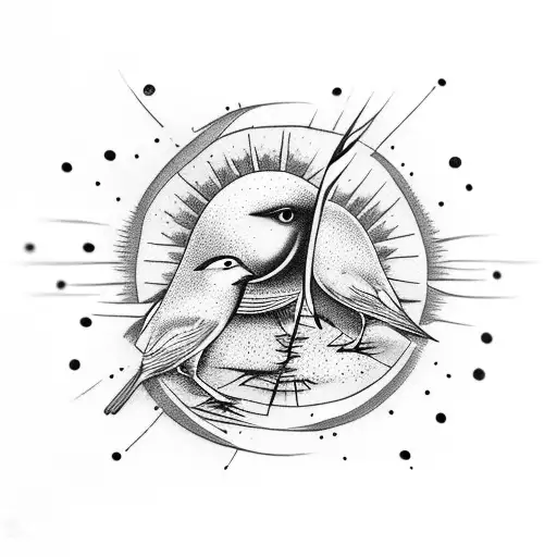 Three Little Birds With Sun