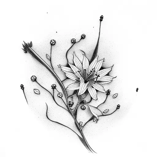 Sakura With Red Spider Lily Arm