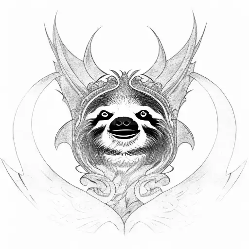A Sloth With Dragon Wings In A Brazilian Jiu-jitsu Gi With A Black Belt