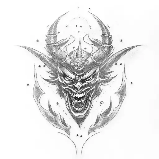 Demon Tattoo With Mma Gear And Manhua Elements
