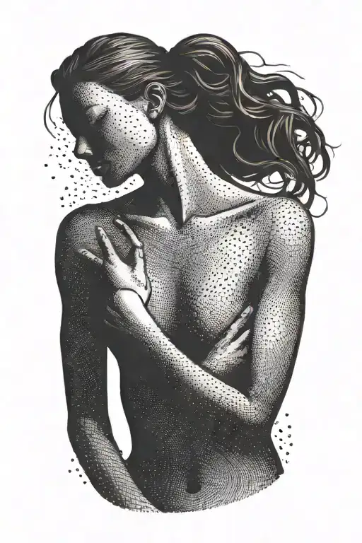 Faceless Slim Woman Silhouette Sensual Flexing