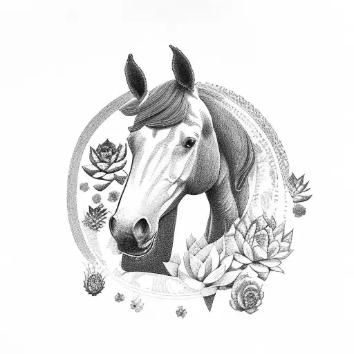 Horse With Succulents
