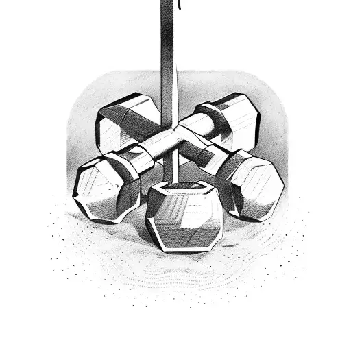 Dumbbell Intertwined With A Sword