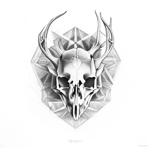 Roe Deer Skull Sacred Geometry Satanic