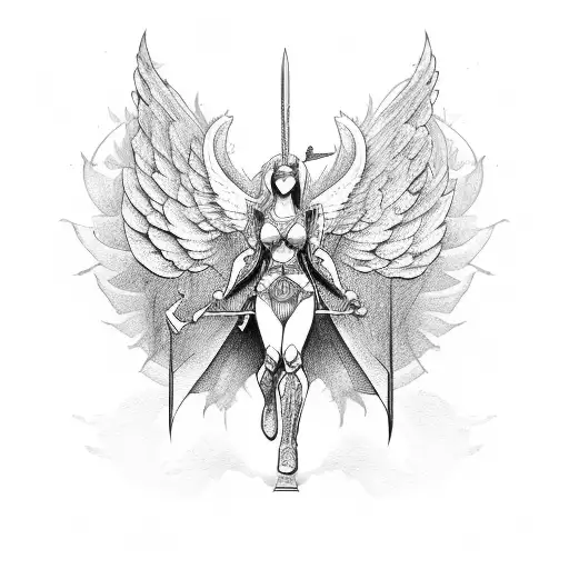 Muscle Angel Knight With Sword