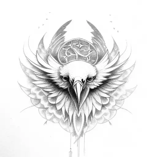 Small Piece Angelic Raven With Is Connected To The Death