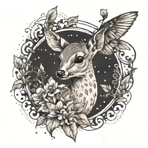 Fawn With A Robin On Top