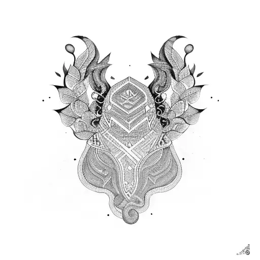 Indian Pattern Intricate Black