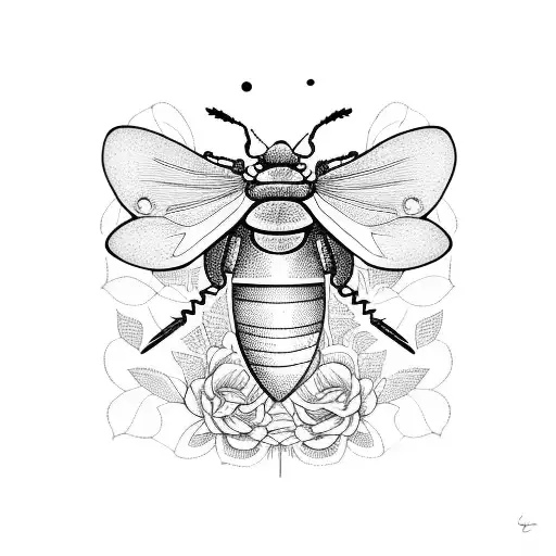 A Moth And Beetle Dancing Together In A Whimsical Garden Scene