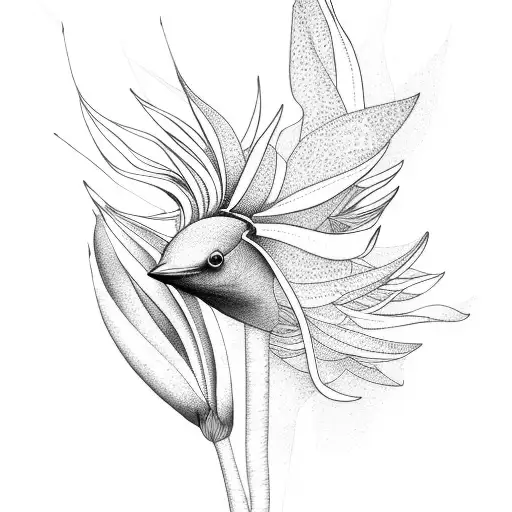 Coqui On Bird Of Paradise Flower Stalk