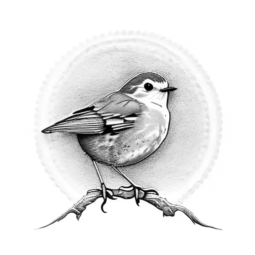 Robin Standing On A Custard Cream Biscuit