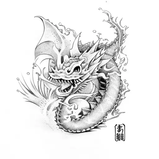 A Coy Fish Passing A Shinto Gate Becoming A Dragon