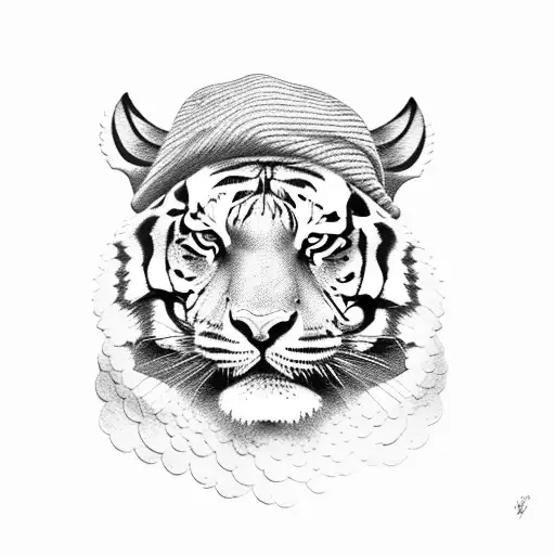 Tiger In French Beret