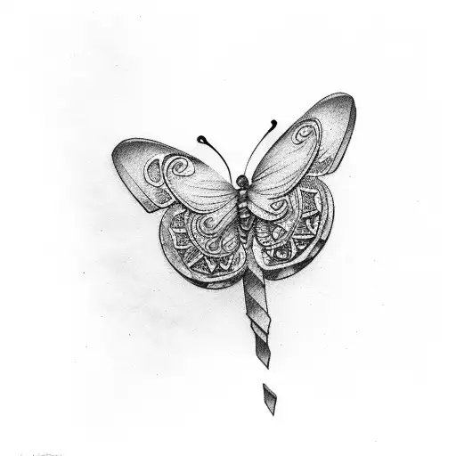 Butterfly With Word Grandad And The Date 4-9-20