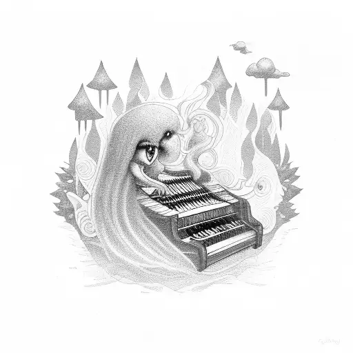 Black Cherub Playing Keyboard
