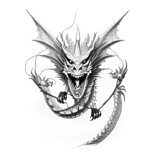 Dragon With Barbed Wire