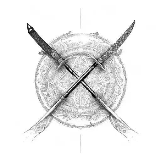 Intricate Katana Sword Intertwined With Engine Parts