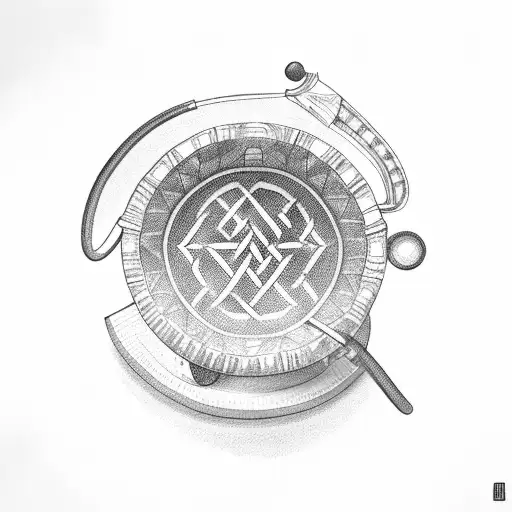 A Geometric Design Of Intertwined Coffee Cups And Stethoscopes